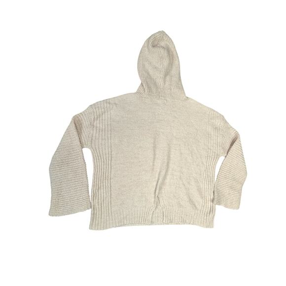 ABOUND Oatmeal Ribbed Knit Hoodie Sweater Women’s L Cozy Neutral Pullover - Picture 2 of 7